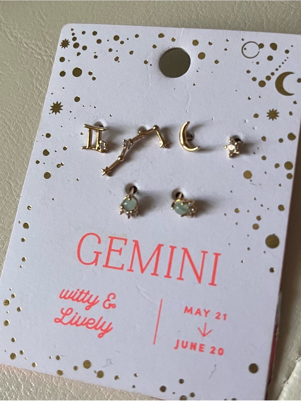 Anthropologie Gemini Zodiac Post Earrings